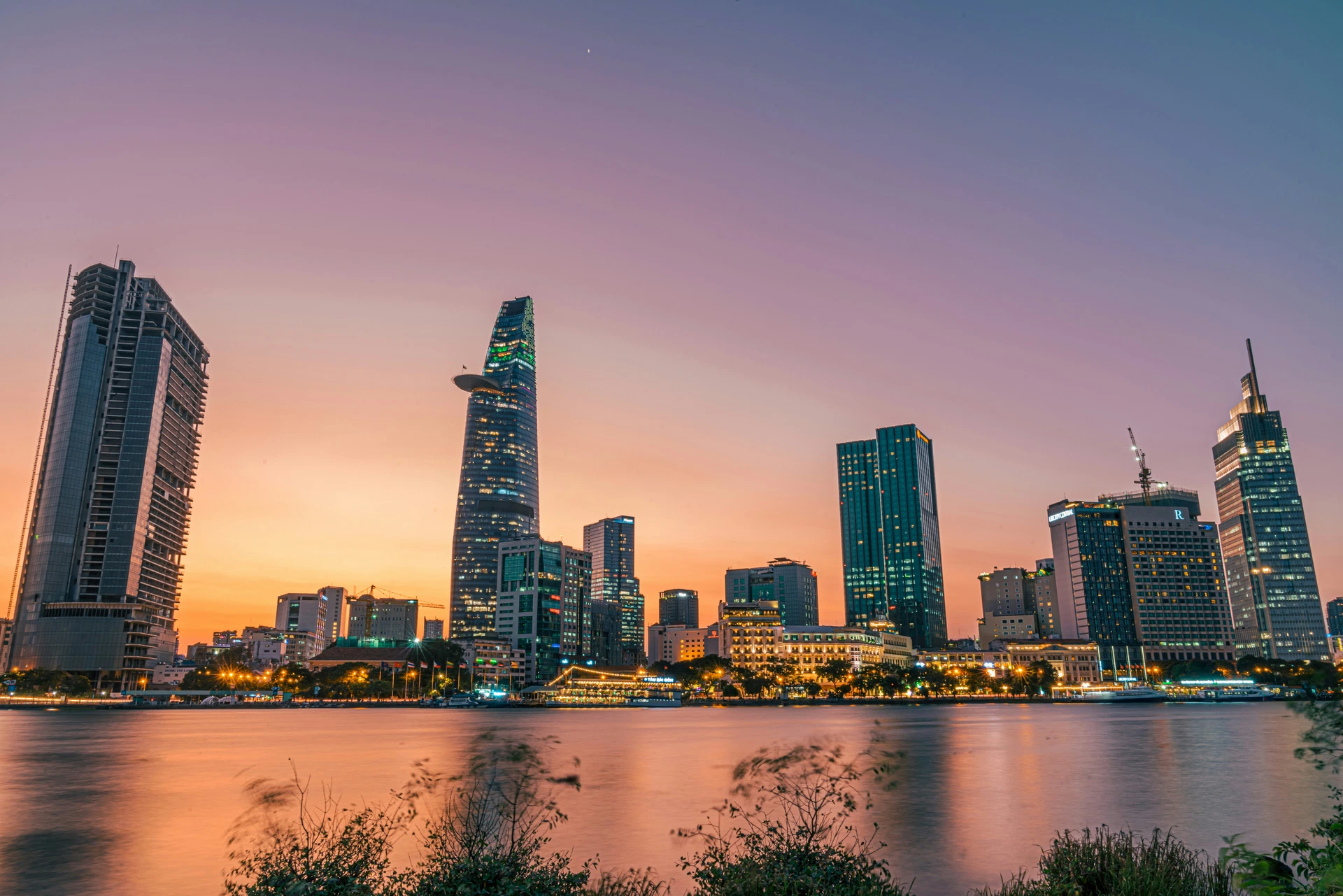 Ho Chi Minh City skyline beside the Saigon River